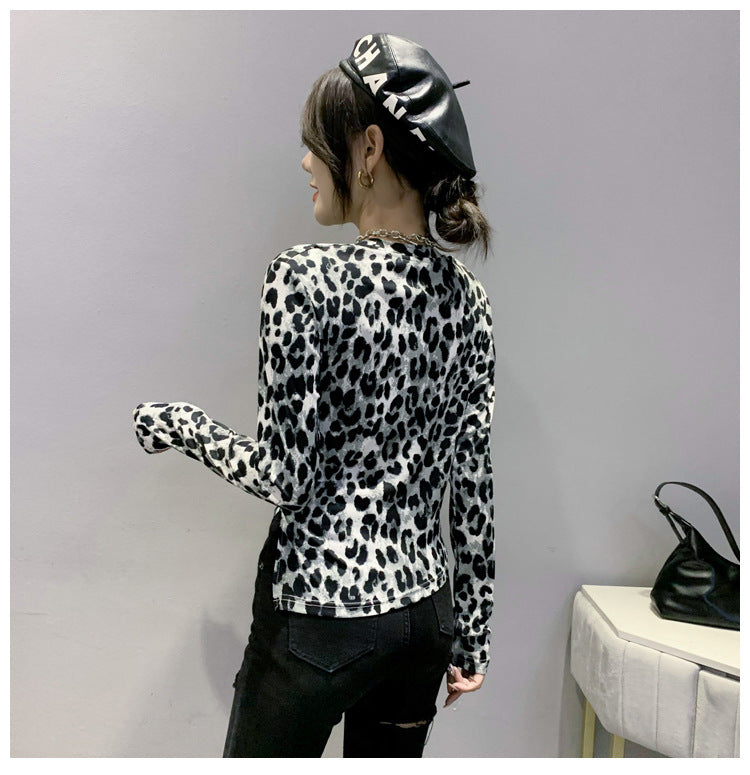 Fashion Net Red Solid Slim Chain Long Sleeve