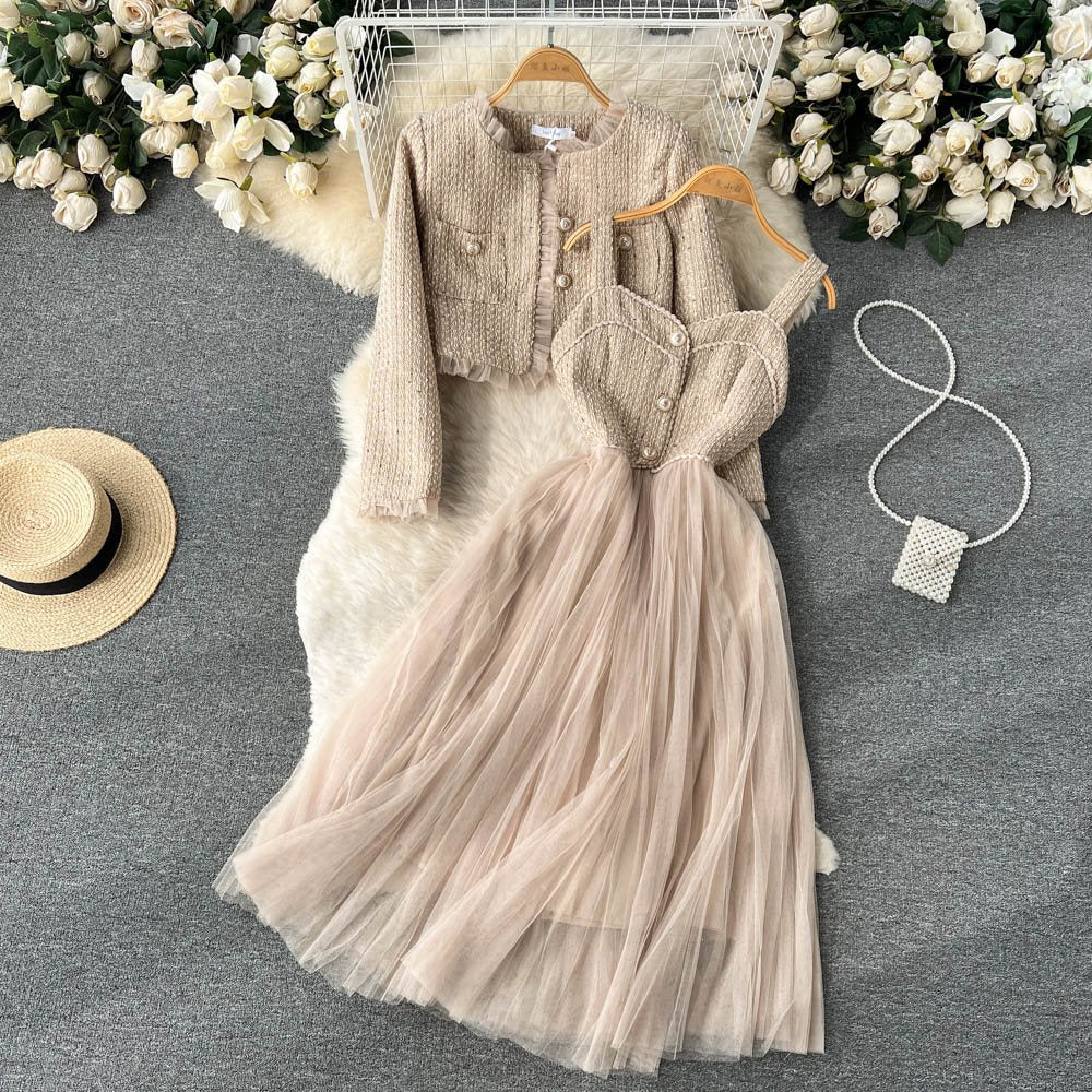 Women's High Quality Short Cardigan Suit