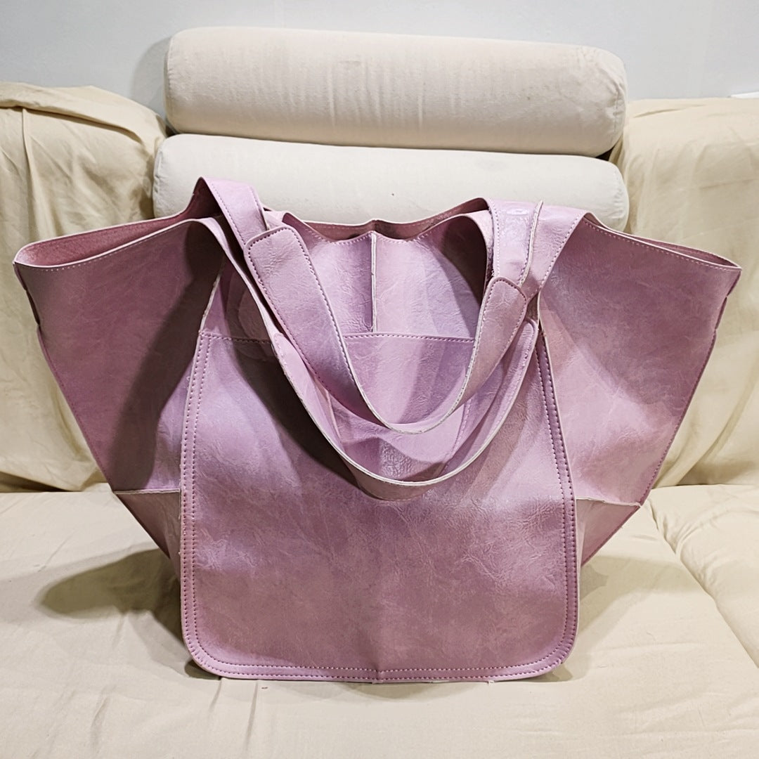 Soft Leather Large Capacity One-shoulder Tote Bag