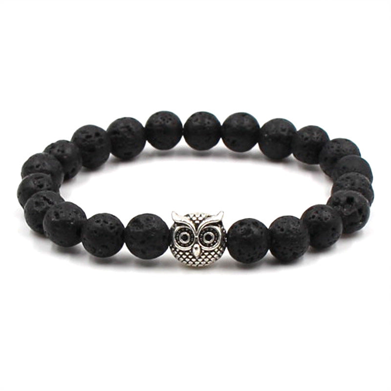 Pallisandro Classico Alloy Silver Owl Stretch Bracelet