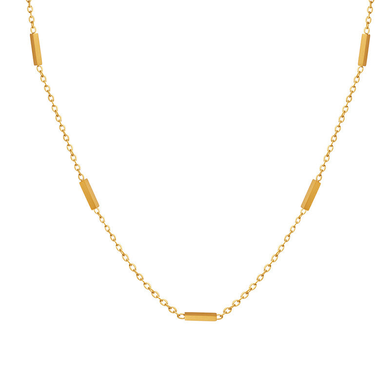 Exquisite And Small Simple Splicing Titanium Steel Gold-plated Necklace