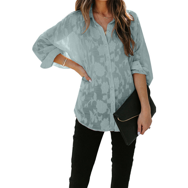Solid Color Long-Sleeved Shirt