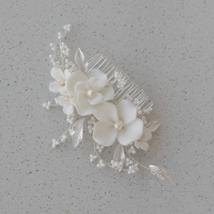 Ceramic Flower Exquisite And Compact Hair Comb