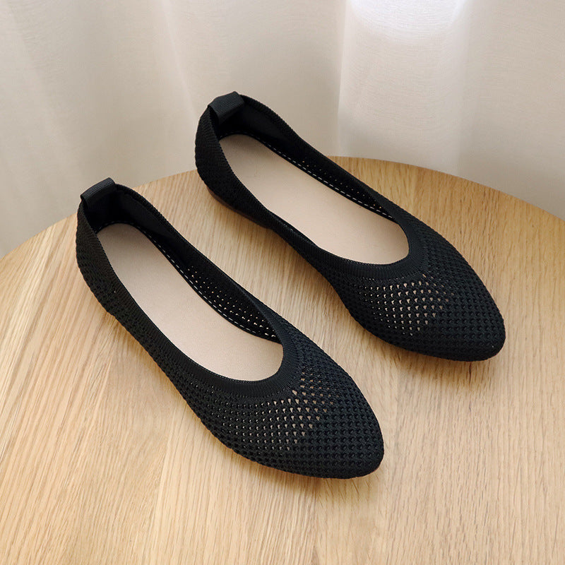 Women's Hollow Mesh Square Toe Shoes