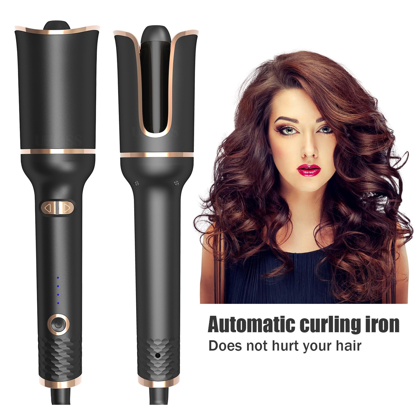 Effortless Curls with the Black Automatic Spiral Electric Curling Iron