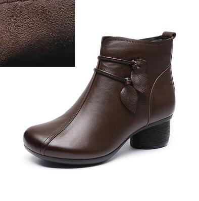 Plush Warm Boots for Women with Thick Heel