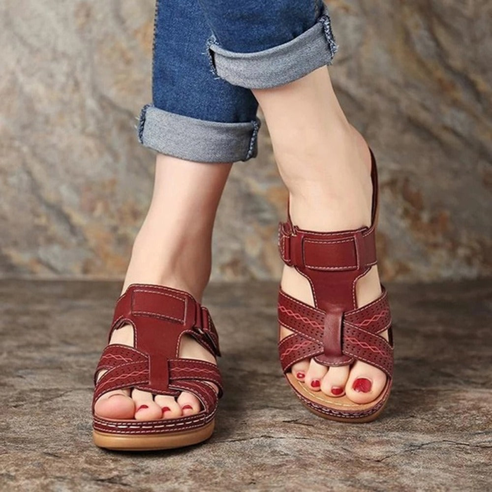 Vintage Retro Slides Shoes: Summer Wedge Sandals with Anti-Slip Design