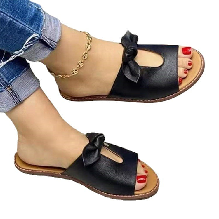 Ladies Sandals Bow Sandals Fish Mouth Slippers