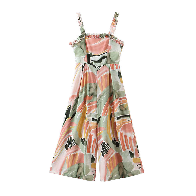 Vintage Print Sling Dress - A Fashionable Beauty for Ladies