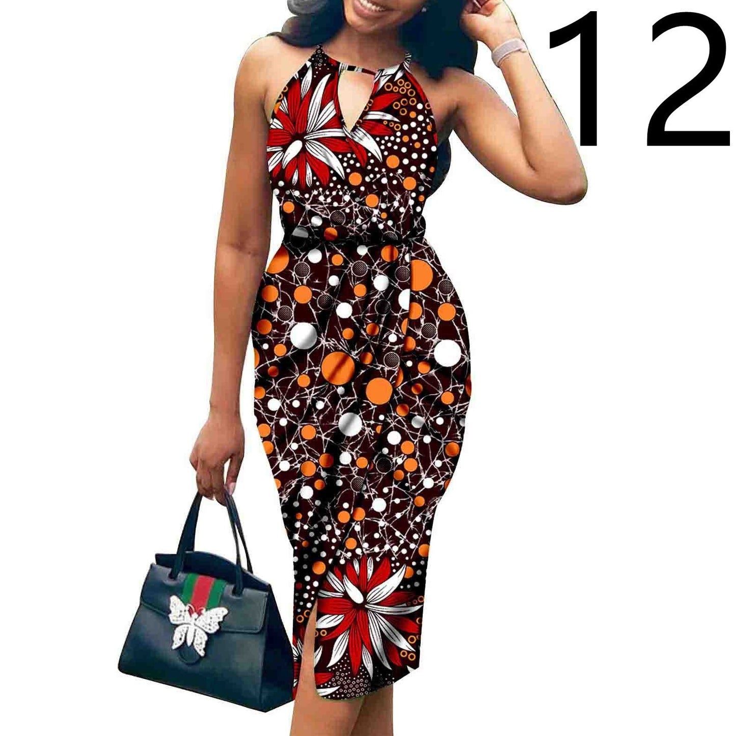 African Ethnic Printed Batik Cotton Fashion Dress