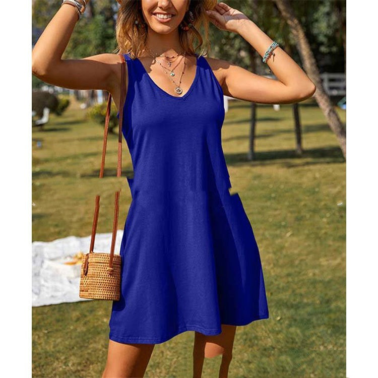 Women's Solid Color Tank Top Casual Oversized Loose Fitting Dress