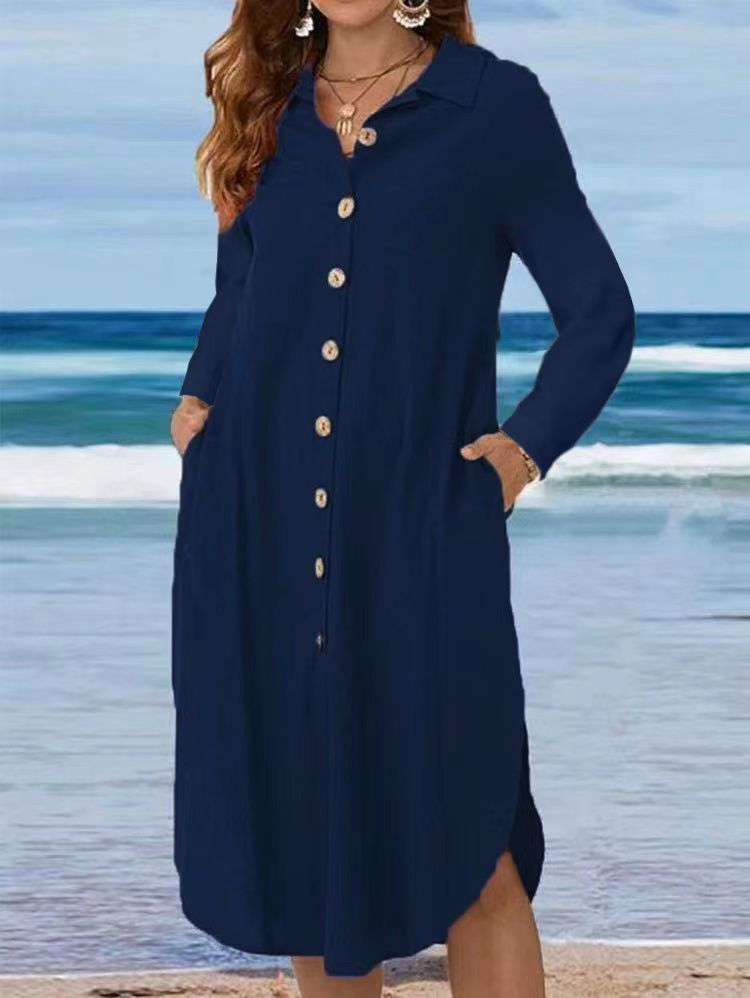 Women's Cotton Linen Loose Casual Dress