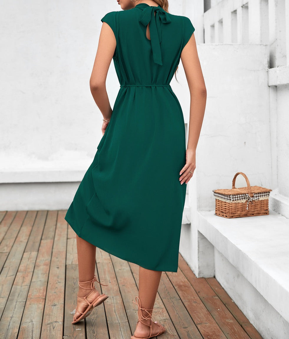 Solid Color Canvas Dress for Women