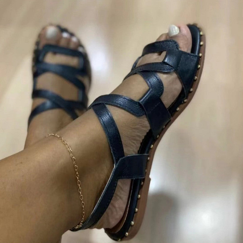 Summer European And American Flat Plus Size Women's Sandals