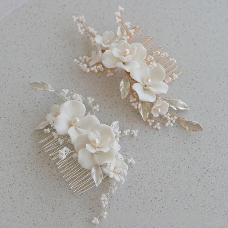 Ceramic Flower Exquisite And Compact Hair Comb