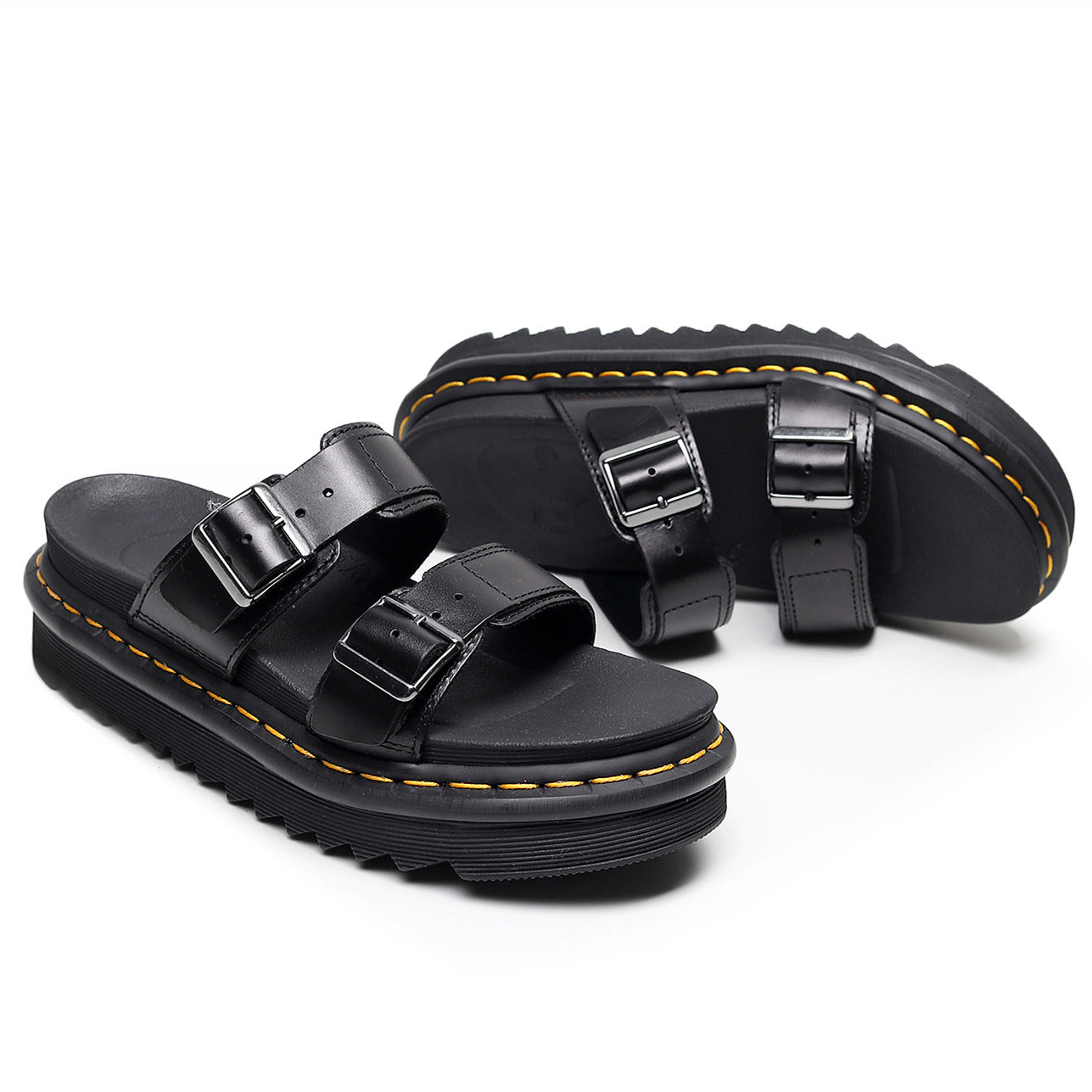 Leather Fish Mouth Fashion Sandals And Slippers