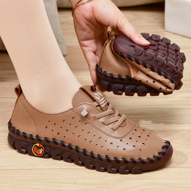 Leather Ladies Mom Casual Loafers