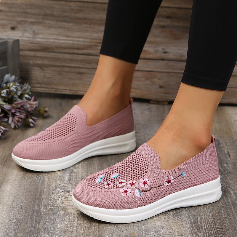 Breathable Mesh Flats with Flowers Embroidery: Women's Loafers