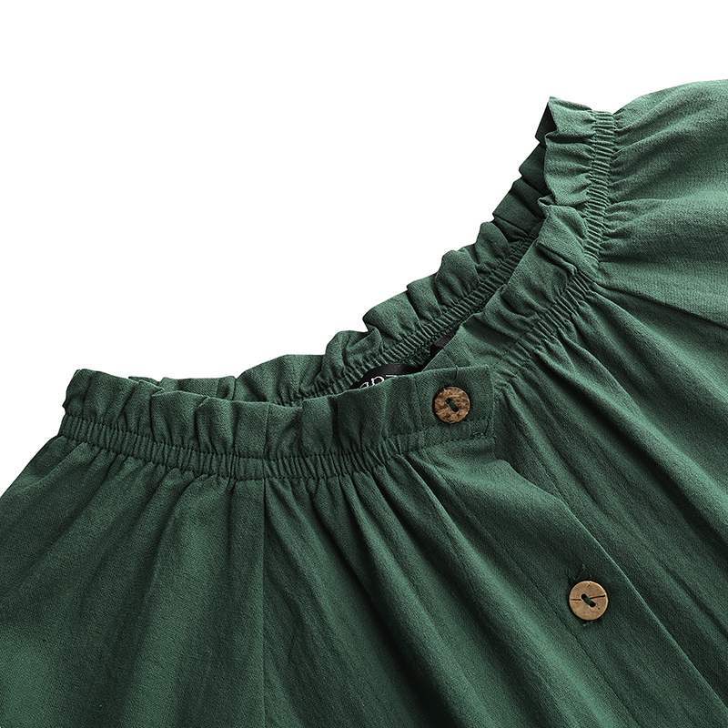 Women's Ruffle Collar Solid Color Dress