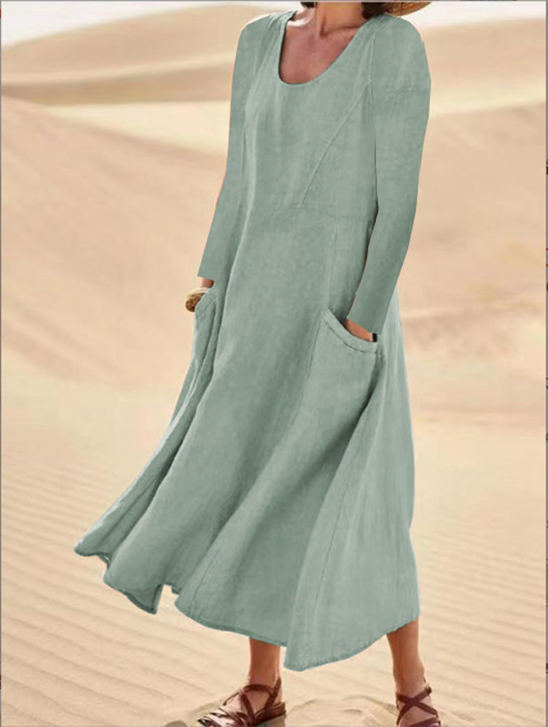 Cotton Linen Loose Casual Dress