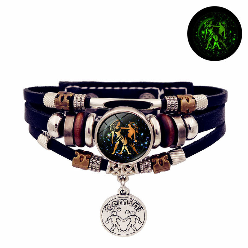12 Constellation Couple Gifts Handmade Multi Layered Beaded Bracelet Creative Handmade Jewelry