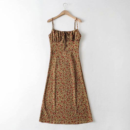 Sleeveless Printed Boho Long Dress With Straps