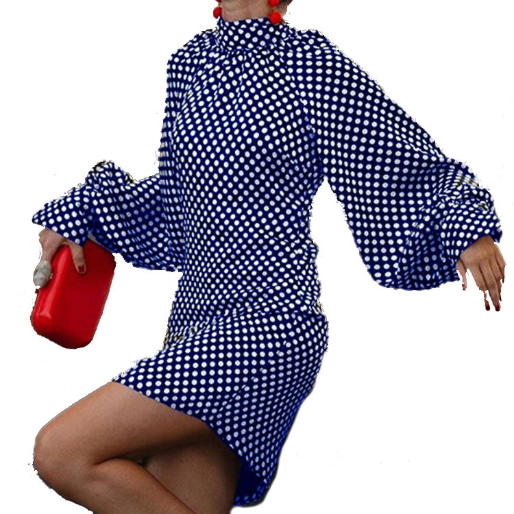 New Fashion Polka-dot Print Dresses For Spring And Autumn