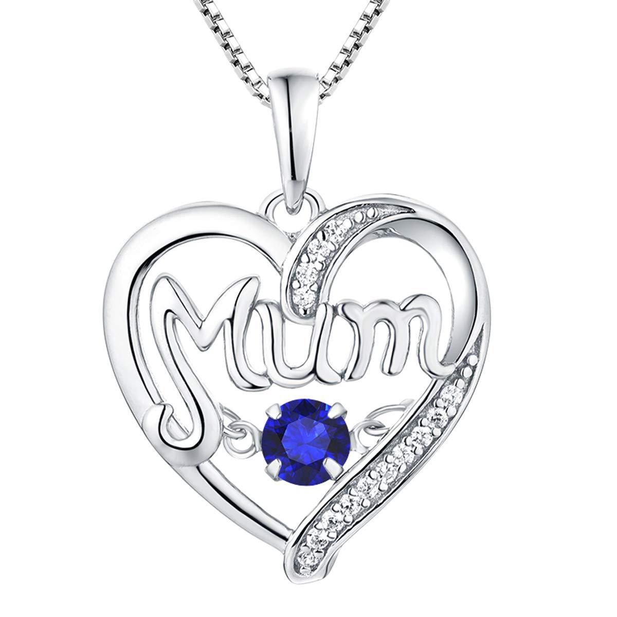 S925 Silver Pulsatile Heart MoM Necklace Mother's Day Gift Birthstones Smart Pendant