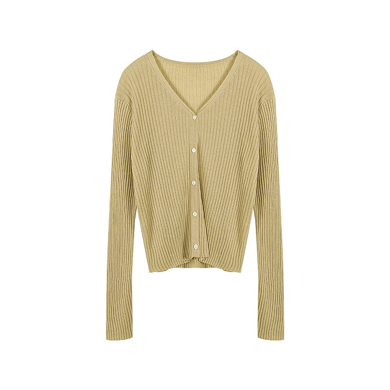 New Lazy-Style Wool Knitted Cardigan with Long Sleeves for Women