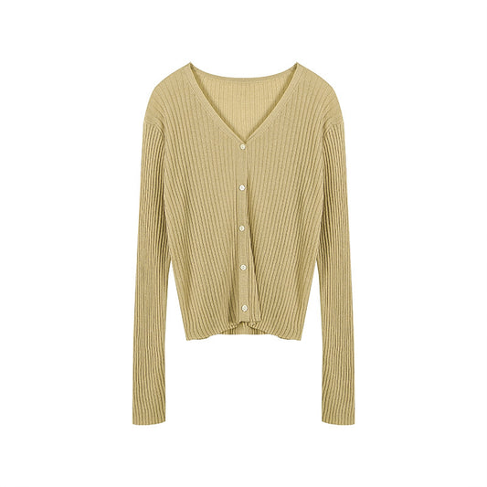 New Lazy-Style Wool Knitted Cardigan with Long Sleeves for Women