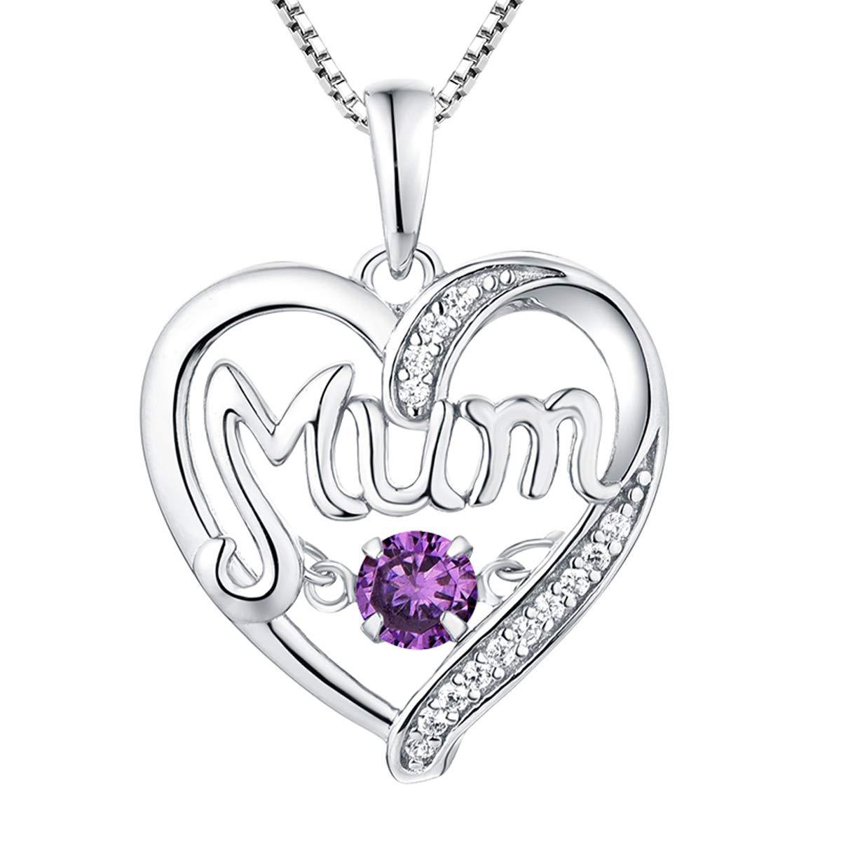 S925 Silver Pulsatile Heart MoM Necklace Mother's Day Gift Birthstones Smart Pendant