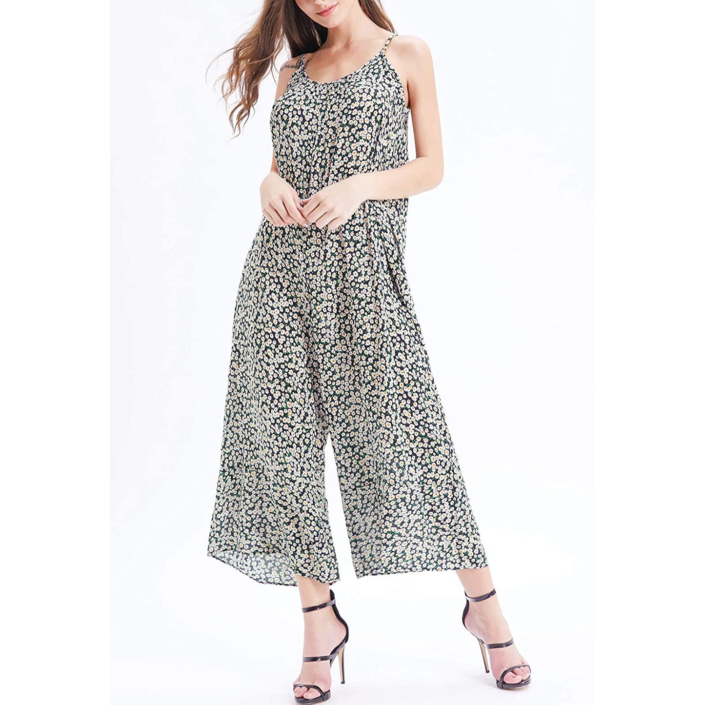 Fashion Sling Pocket Casual Wide Jumpsuit