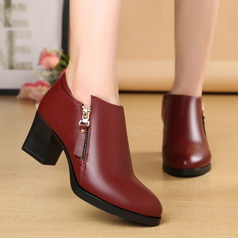 Fashion Personality Autumn Soft Leather Ladies Shoes