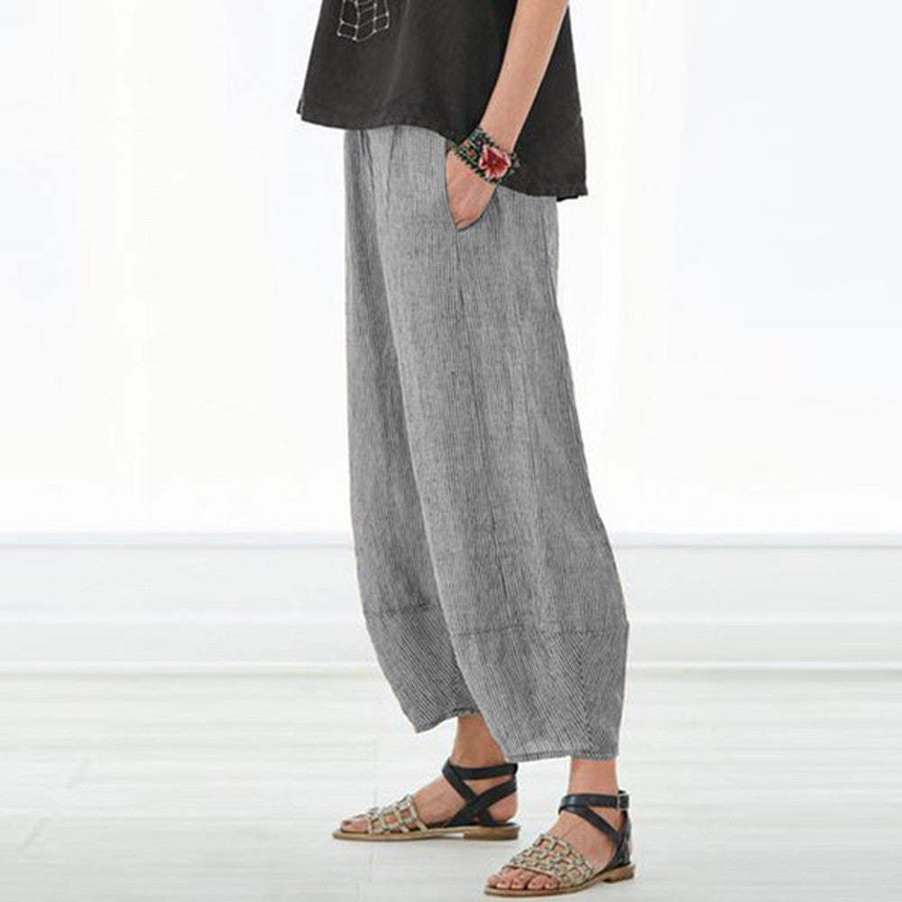 Chic Cropped Trousers: Pit Striped Stitching in Style