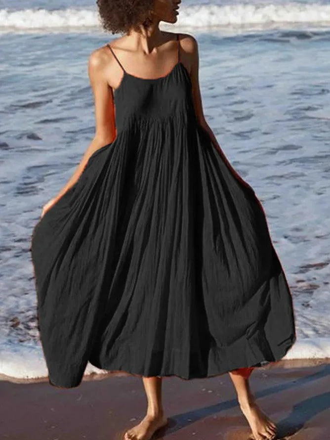 Plain bohemian sling dress