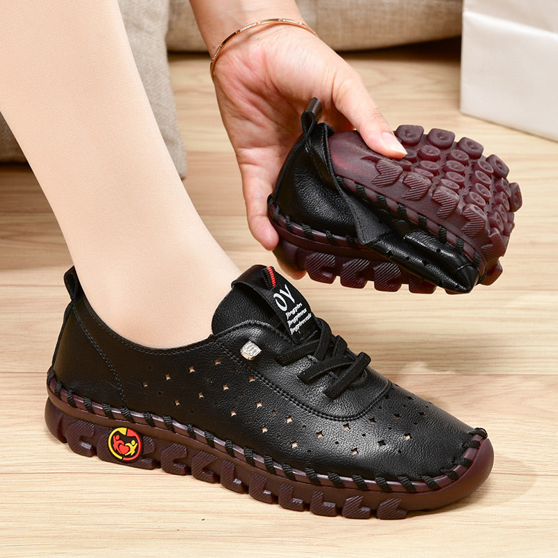 Leather Ladies Mom Casual Loafers