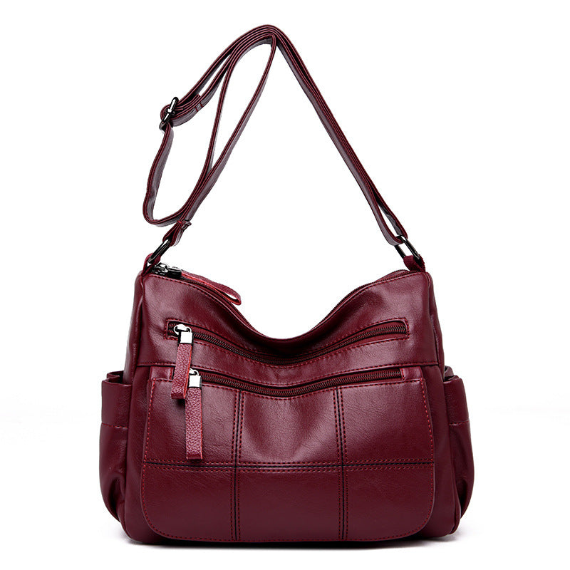 Shoulder-Style Soft Leather Mother Bag for Women