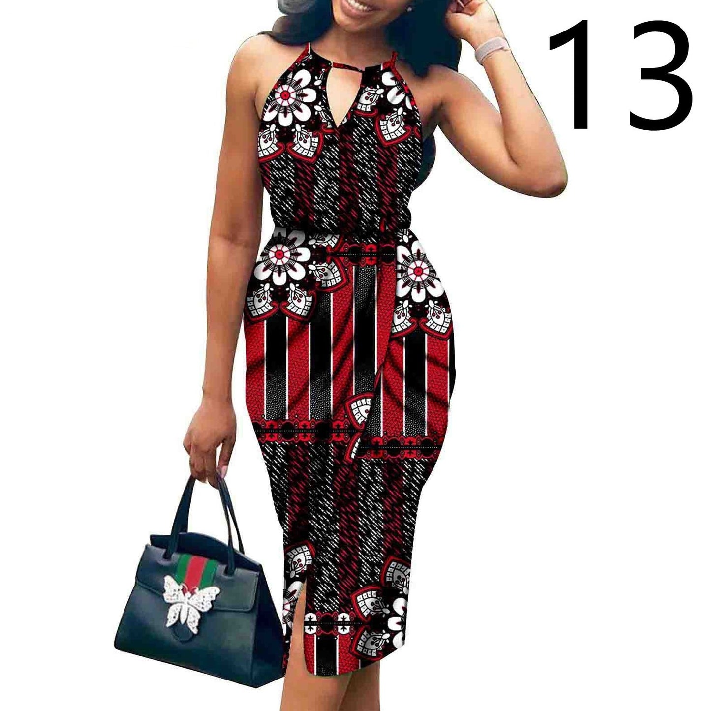 African Ethnic Printed Batik Cotton Fashion Dress