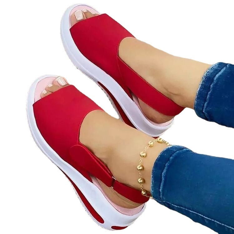 Women Platform Sandals Stretch Fabric Women's Shoes Comfort Walking Ladies Sandal Female Casual Footwear