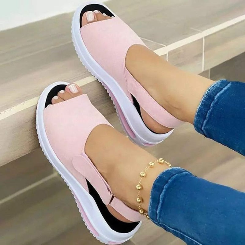 Women Platform Sandals Stretch Fabric Women's Shoes Comfort Walking Ladies Sandal Female Casual Footwear