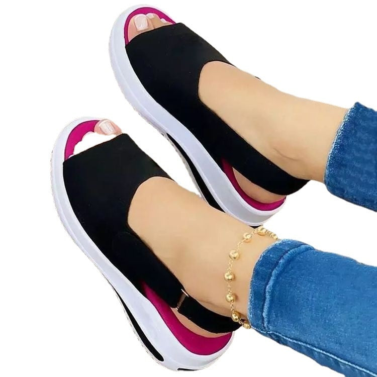 Women Platform Sandals Stretch Fabric Women's Shoes Comfort Walking Ladies Sandal Female Casual Footwear