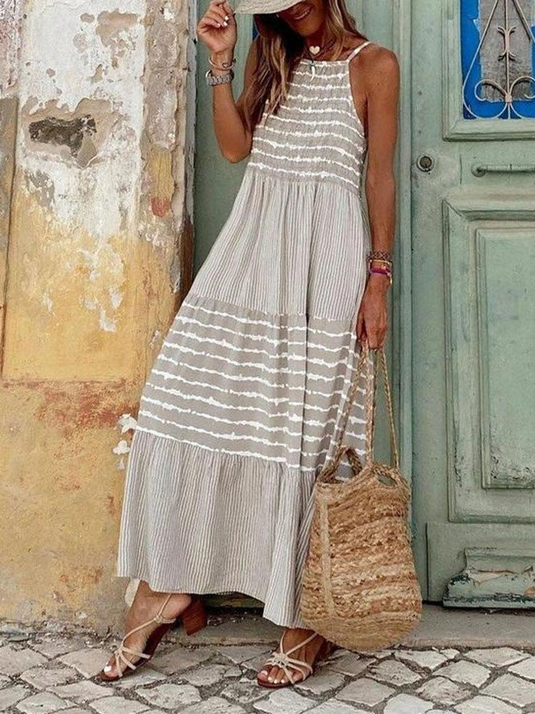 Sexy Off Shoulder Long Dress Women O Neck Backless Summer Maxi Dress