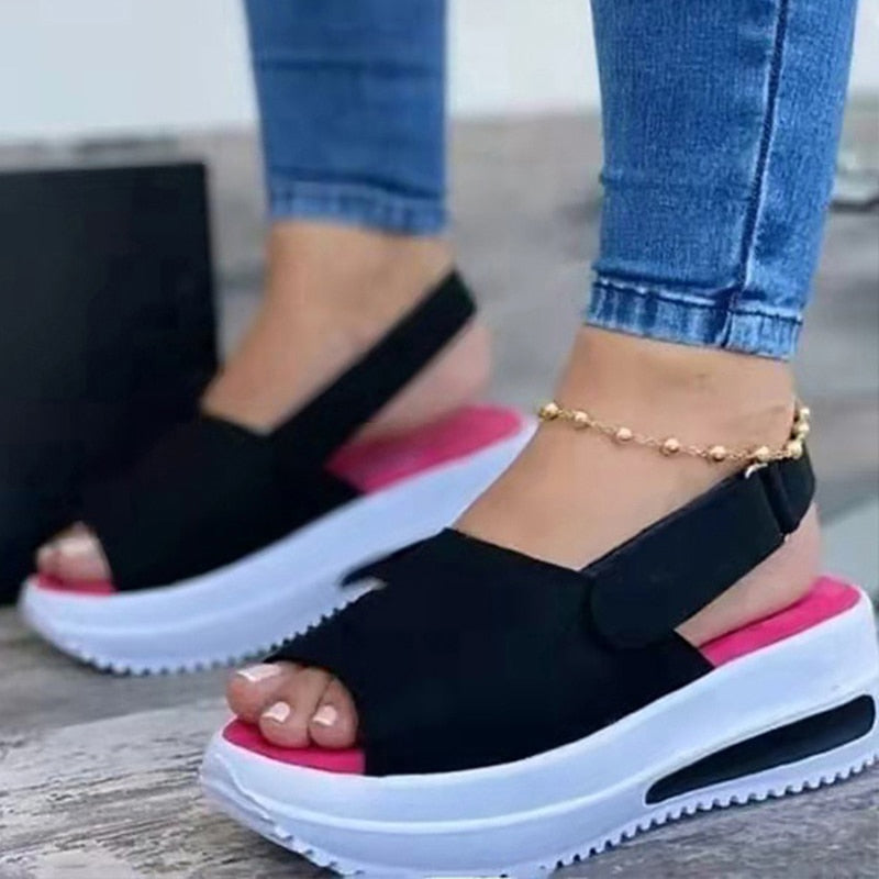 Women's Sandals Summer 2023 Comfortable Non-Slip Sandals Woman Wedge Buckle Woman Shoes