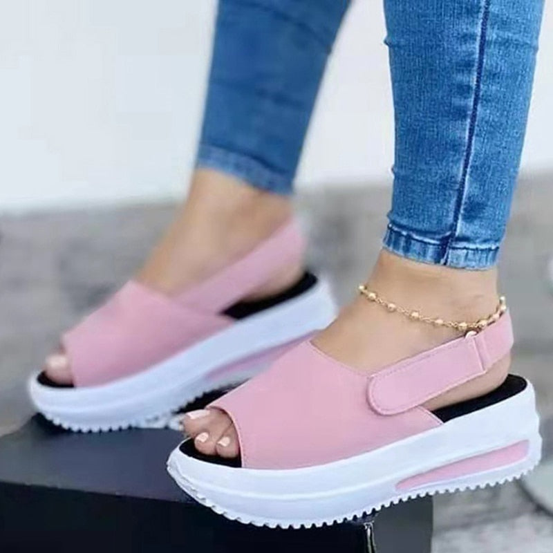 Women's Sandals Summer 2023 Comfortable Non-Slip Sandals Woman Wedge Buckle Woman Shoes