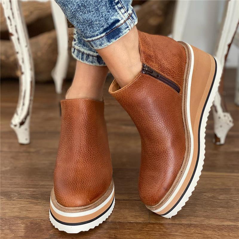 Women's Boots Zipper Women Shoes Plus Size Ankle Boots Keep Warm Fashion Botas