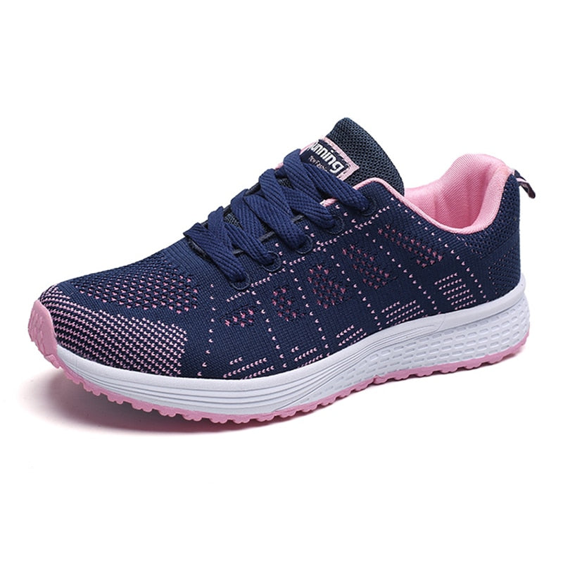 Women's Sneakers Plus Size Outdoor Women Sneakers Mesh Fabric Lace Up Shoes