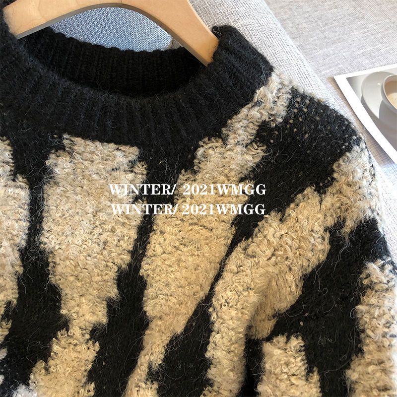 Women Knitted Sweater Fashion Long Sleeve Pullovers Loose Sweater