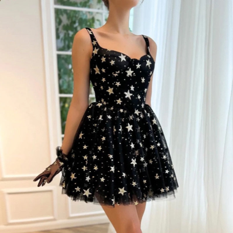 Women Fashion Black Shiny Sequin Party Dress V-neck Backless Mini Dress