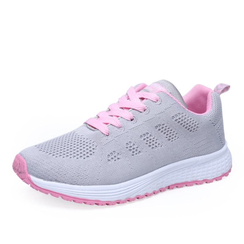 Women's Sneakers Plus Size Outdoor Women Sneakers Mesh Fabric Lace Up Shoes