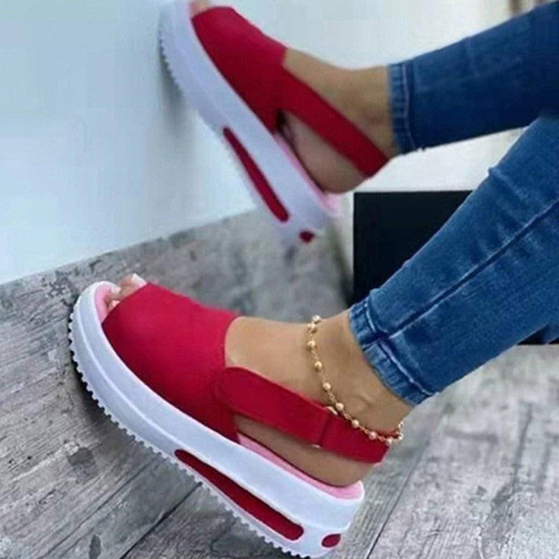 Women's Sandals Summer 2023 Comfortable Non-Slip Sandals Woman Wedge Buckle Woman Shoes